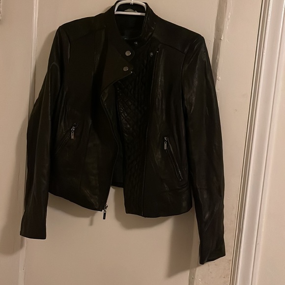 Cole Hahn Black Genuine Leather Jacket - Picture 7 of 10